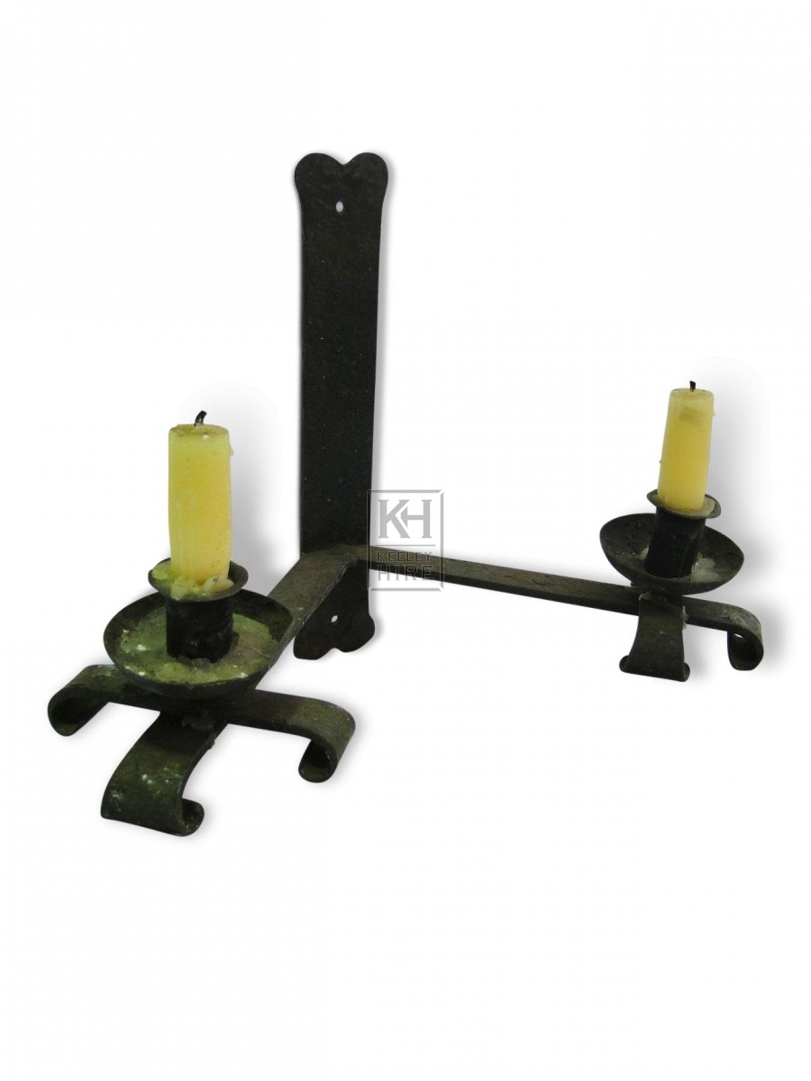 Double Iron wall candle holder #8