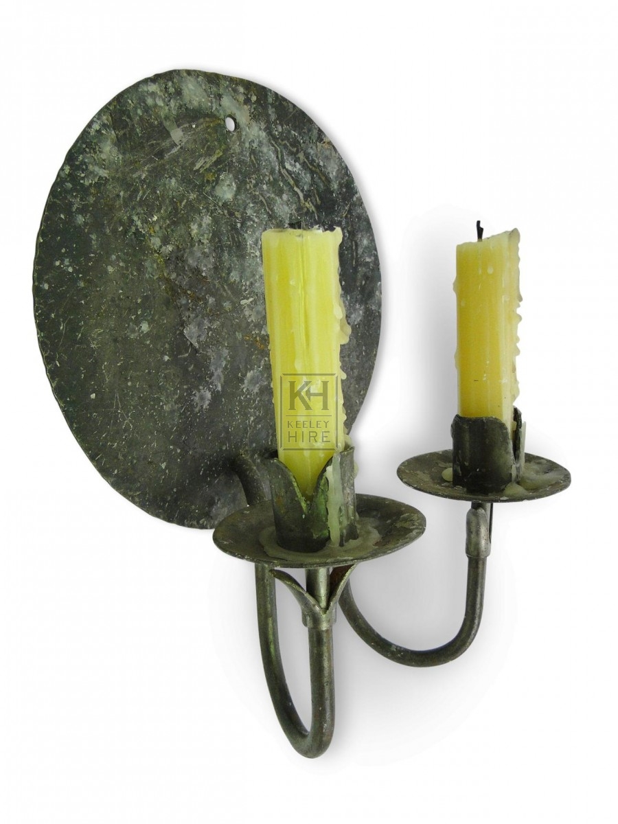 Double Iron Wall Candle Holder
