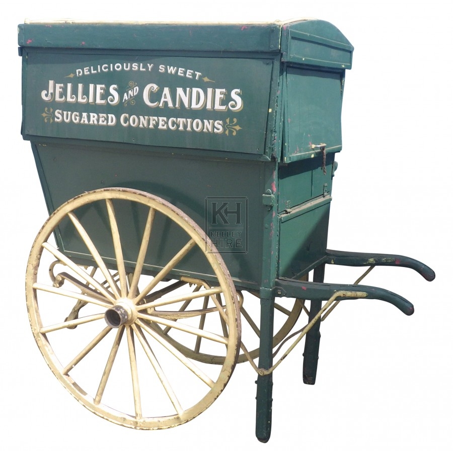 Large green traders hand cart