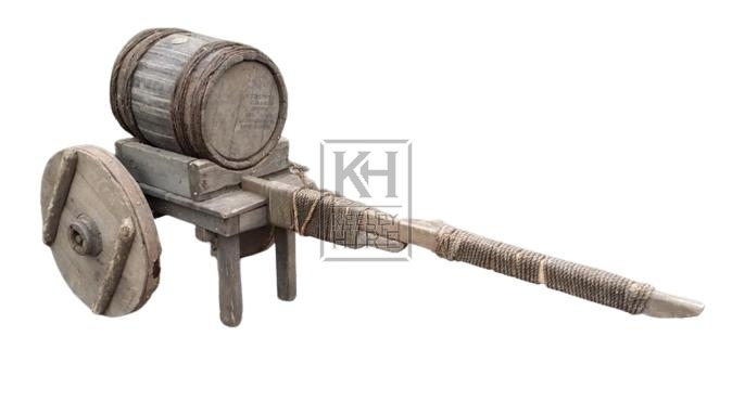 Small Hand Cart with Barrel