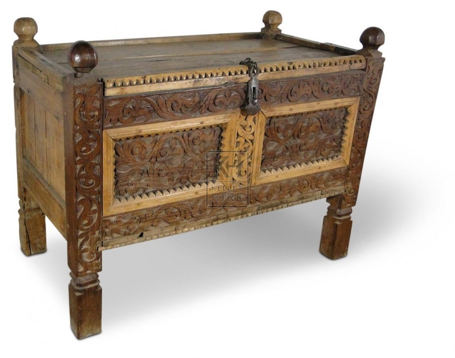 Gold Painted Carved Chest