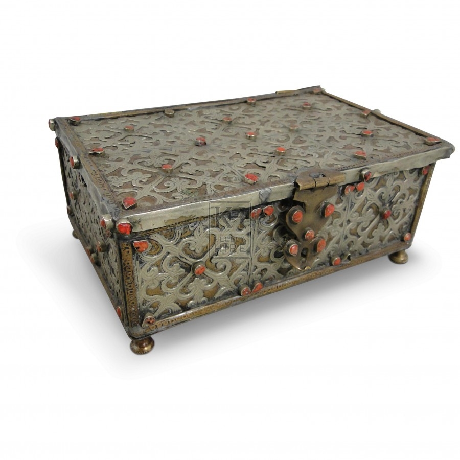 Small Silver Jewelled Chest