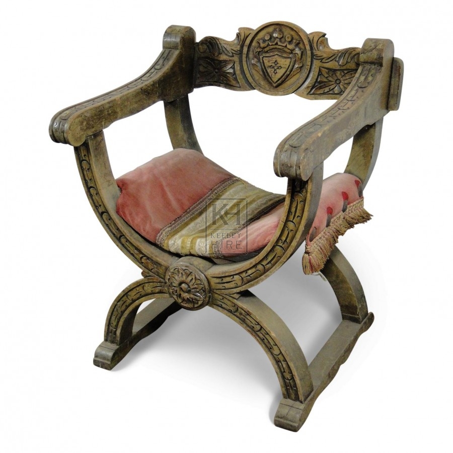 Carved Arm Chair With Cushion
