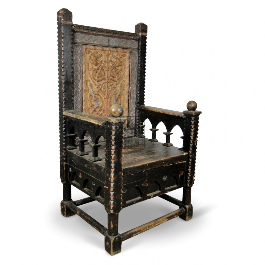 Large Carved Throne Chair