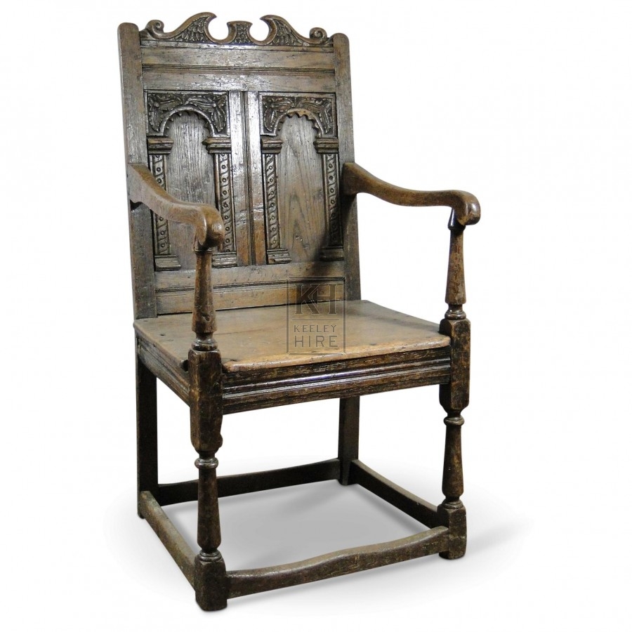 Square Backed Carved Chair