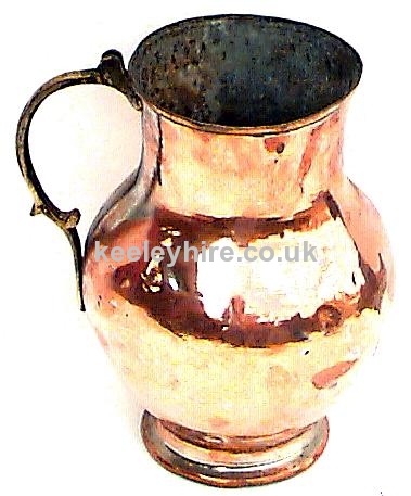 Large bulbous copper & brass jug