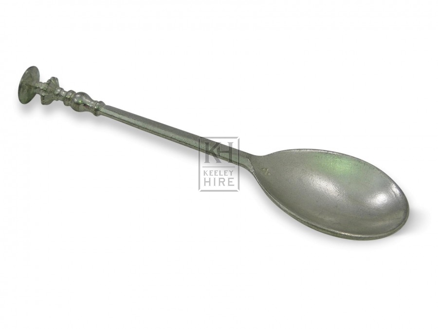 Pewter Spoon with Decorative Handle