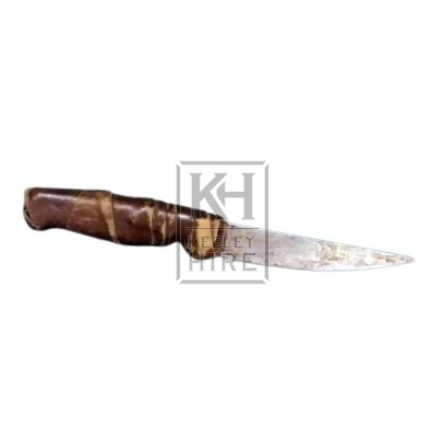 Knife with Leather Wrapped Handle