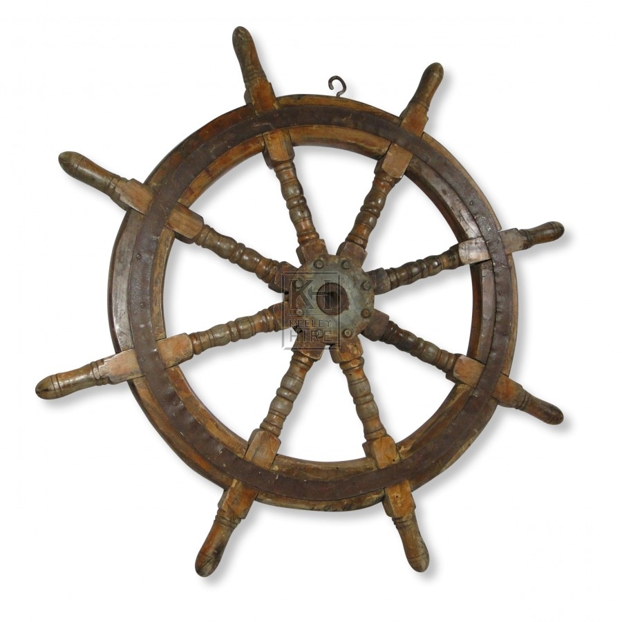 Large Wooden Ships Wheel