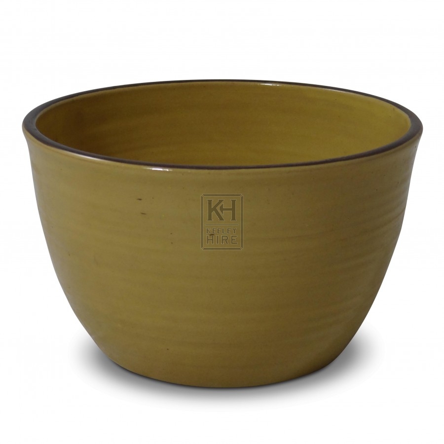 Yellow ceramic glazed bowl