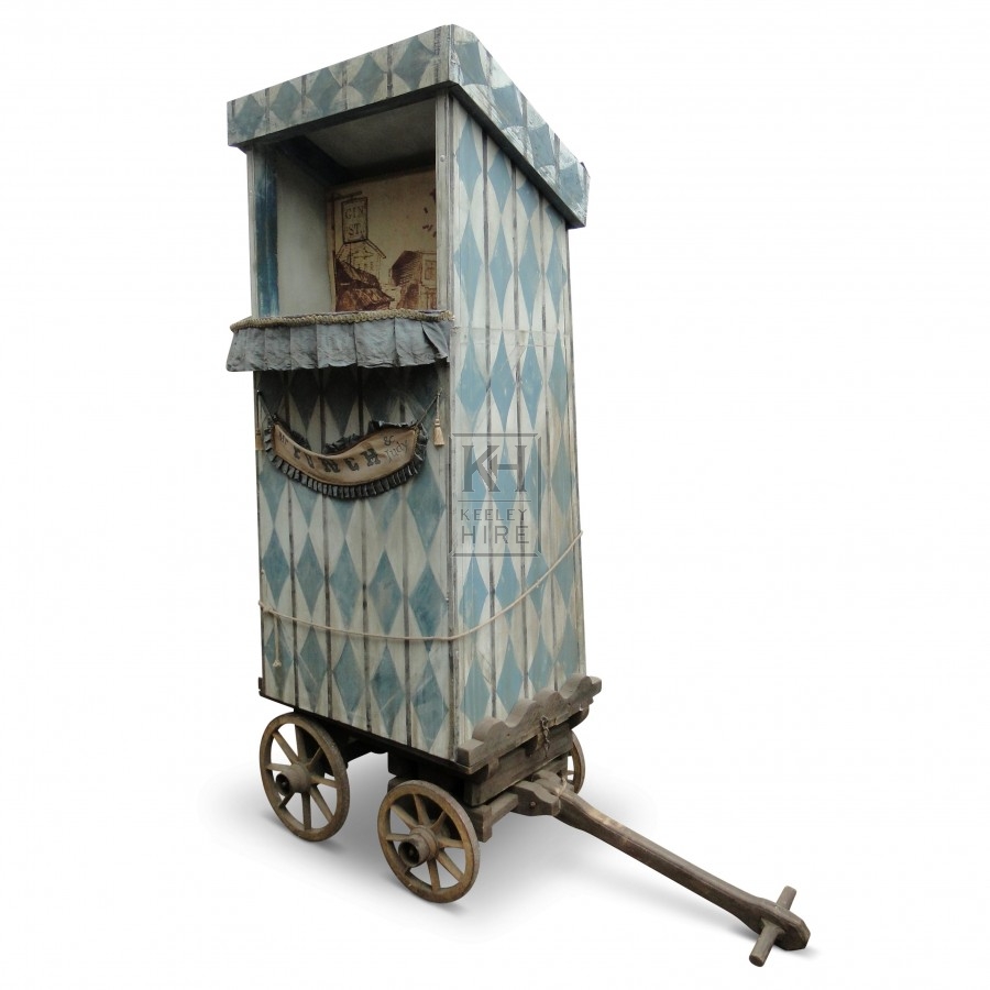 Blue / White Punch and Judy Cart