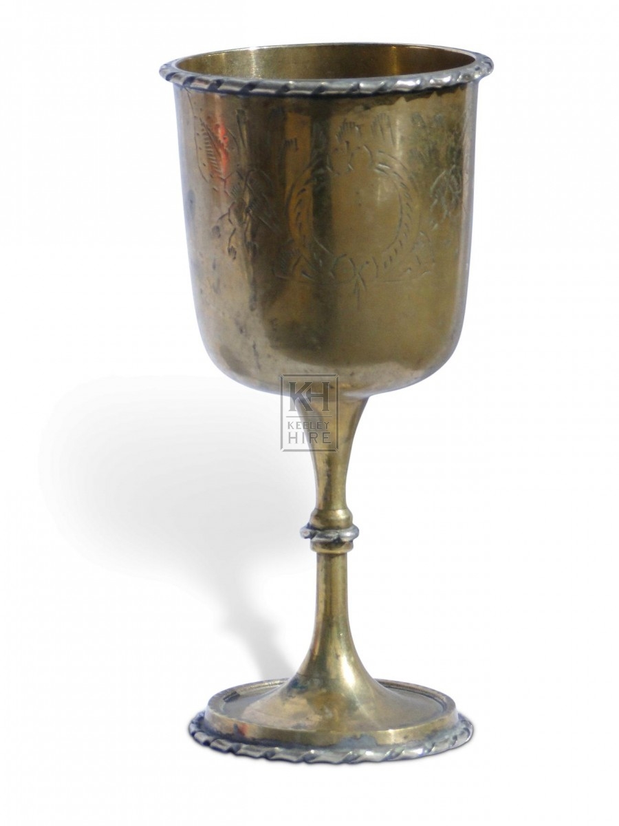 Engraved Brass Goblet