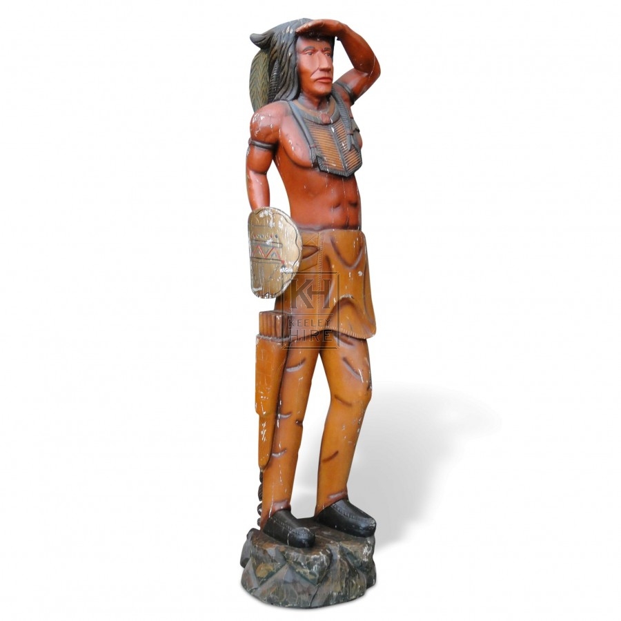 Carved Indian Warrior Statue
