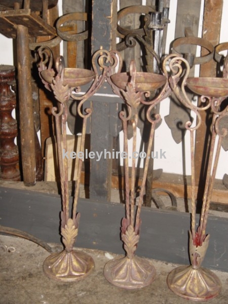 Ornate floor-standing iron oil lamps #2