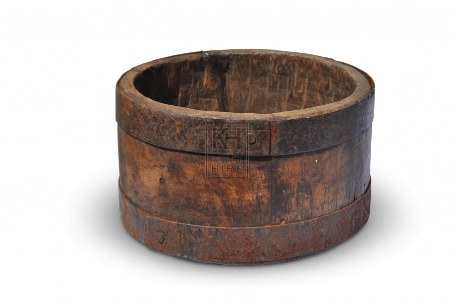 Wood and iron banded pot
