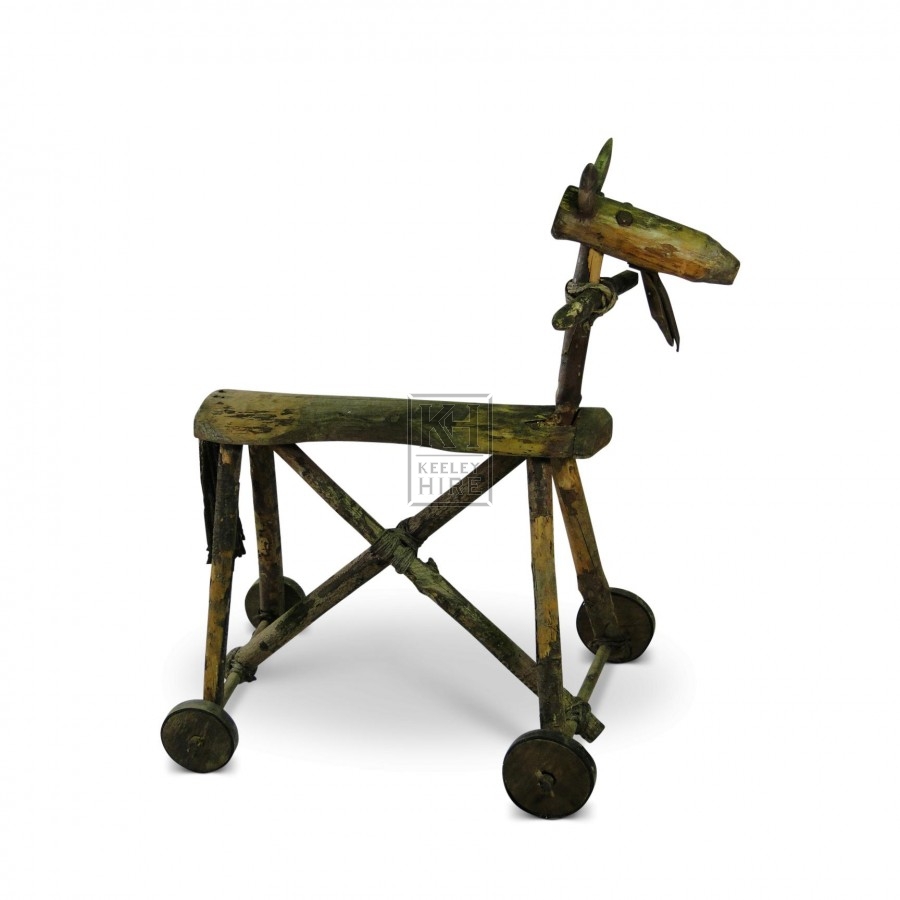 Rustic Toy Horse with wheels