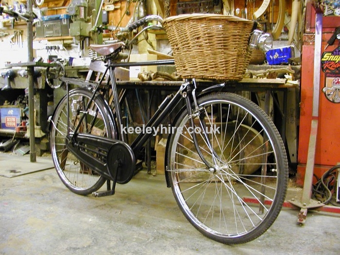 Period gentlemens bicycle with basket