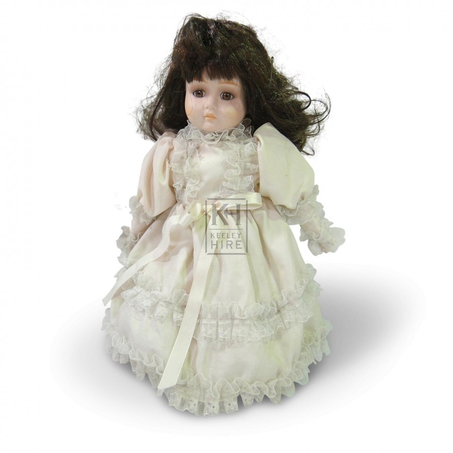 China Face Doll with White Lace Dress