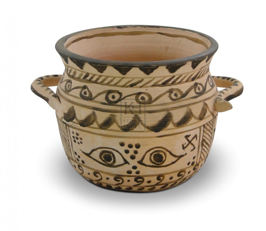 Greek Pottery Bowl with Eyes Pattern