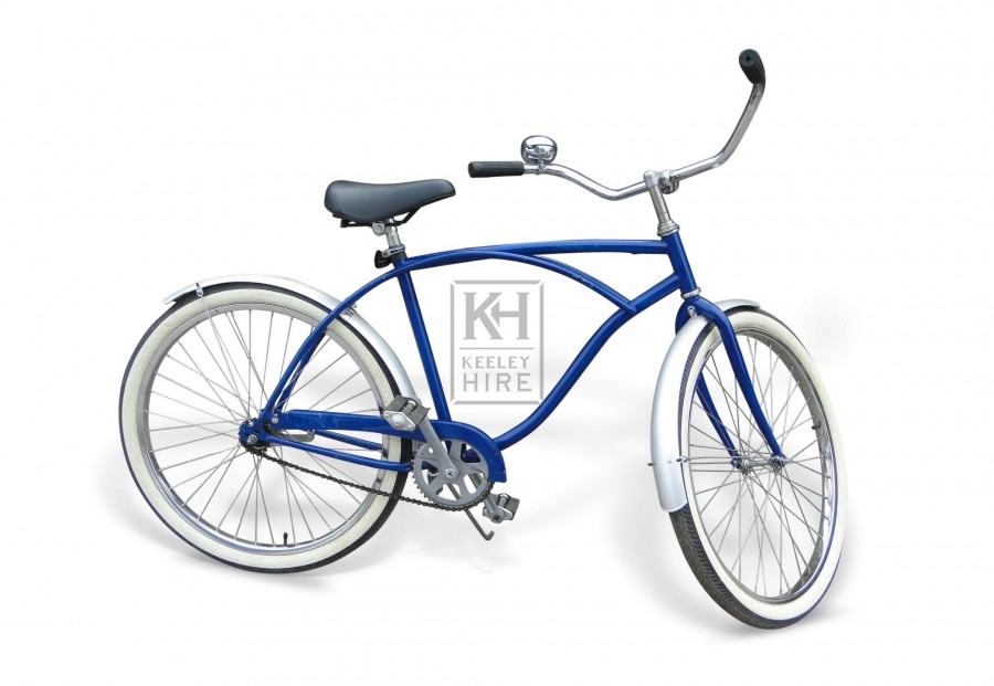Blue American Bicycle with mudguards