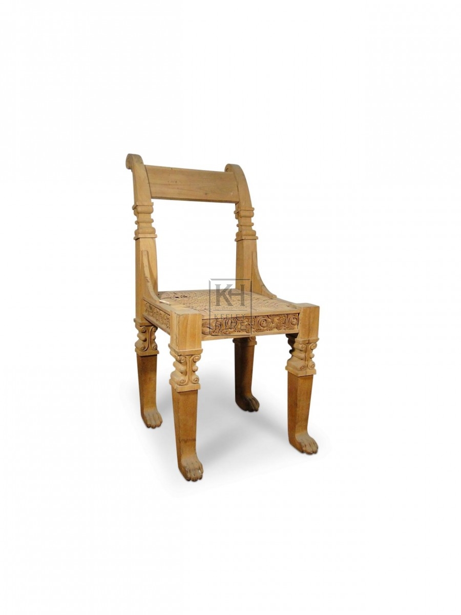 Pale Wood Carved Chair