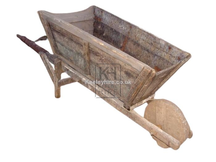 Large early wood wheelbarrow