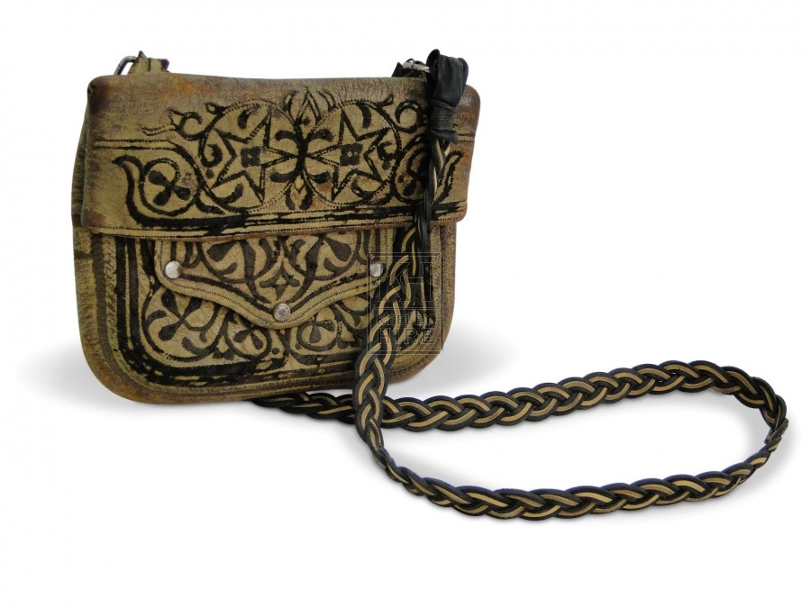 Leather Purse With Black Pattern