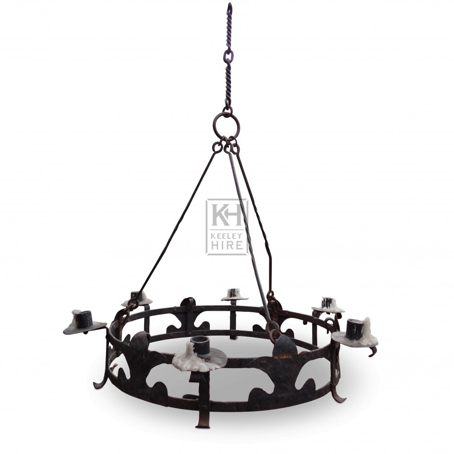 6 Point Iron Ring Chandelier