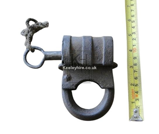 Early iron padlock & key