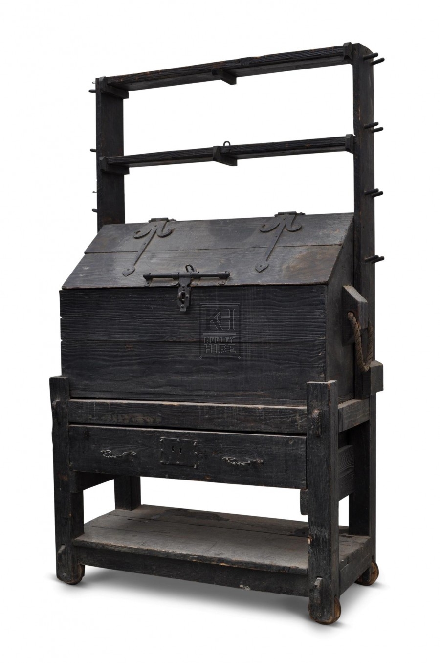 Dark wood freestanding tool chest