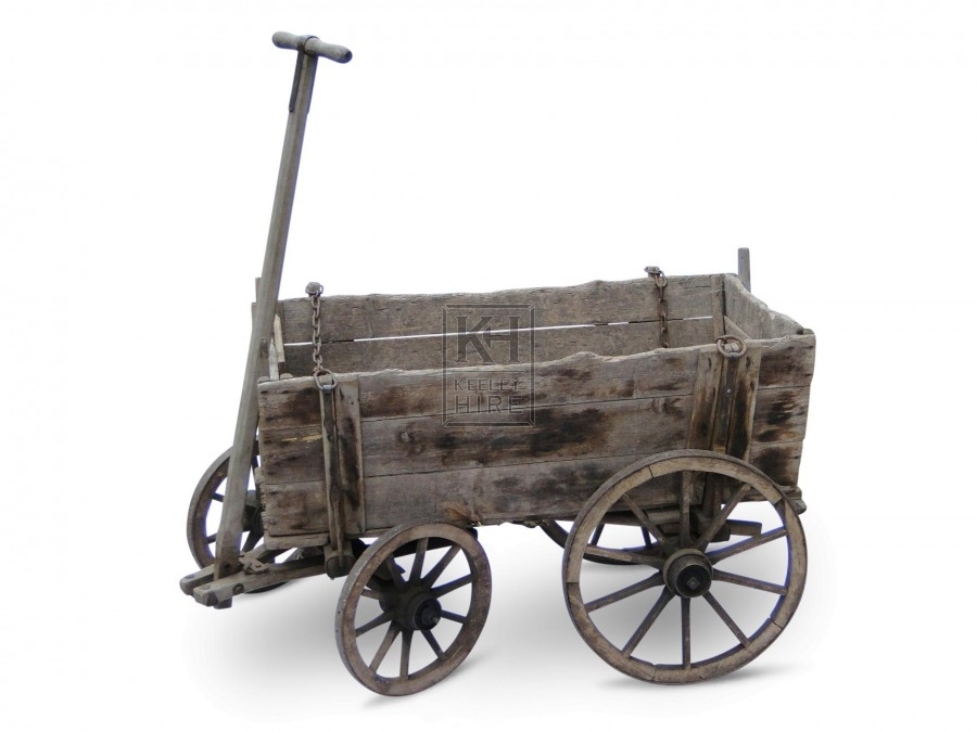 Small 4-wheel Cart With Solid Sides