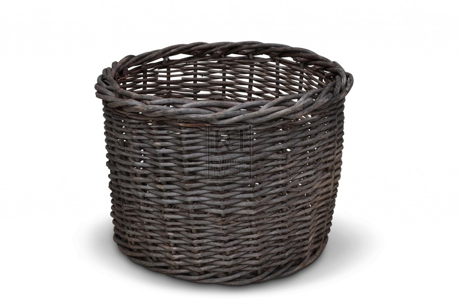 Dark Round Wicker Basket