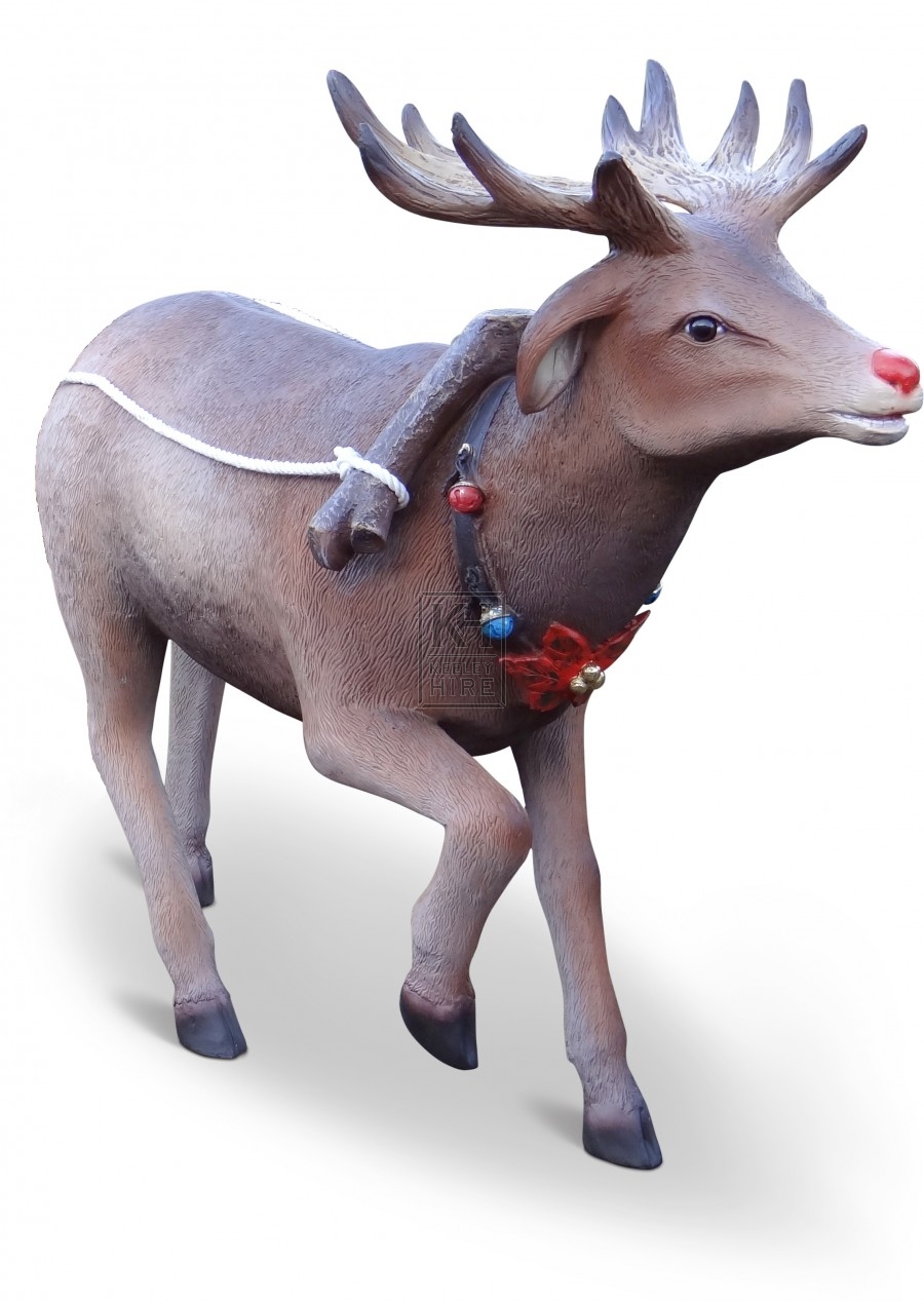 Short Antler Reindeer Statue