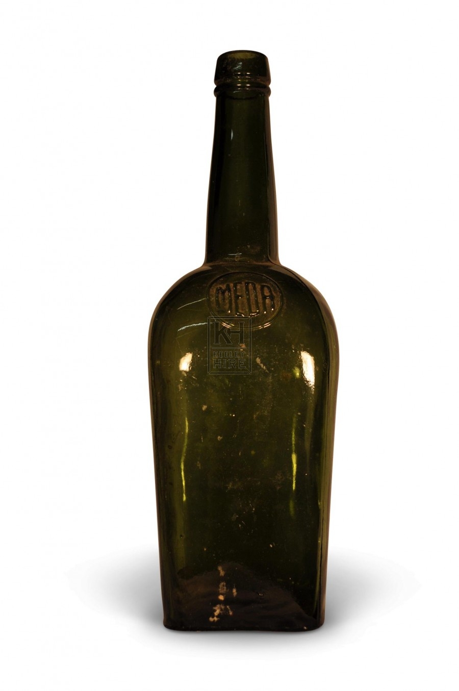 Square Green Glass Bottle