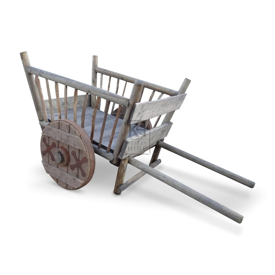 Wooden Slat Handcart with Solid Wheels