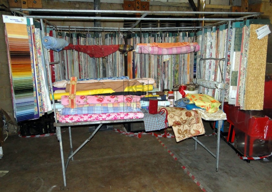 Metal market stall dressing - fabrics