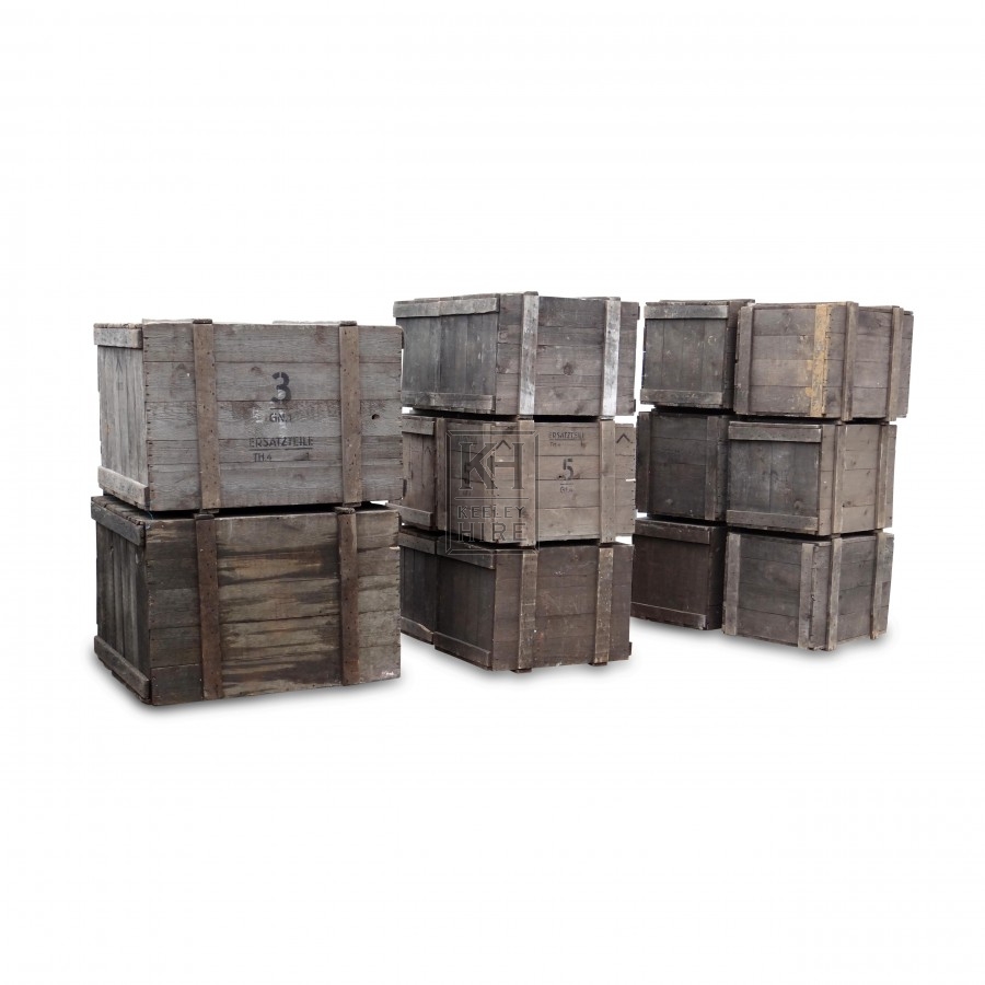 Assorted Wooden Packing Crates
