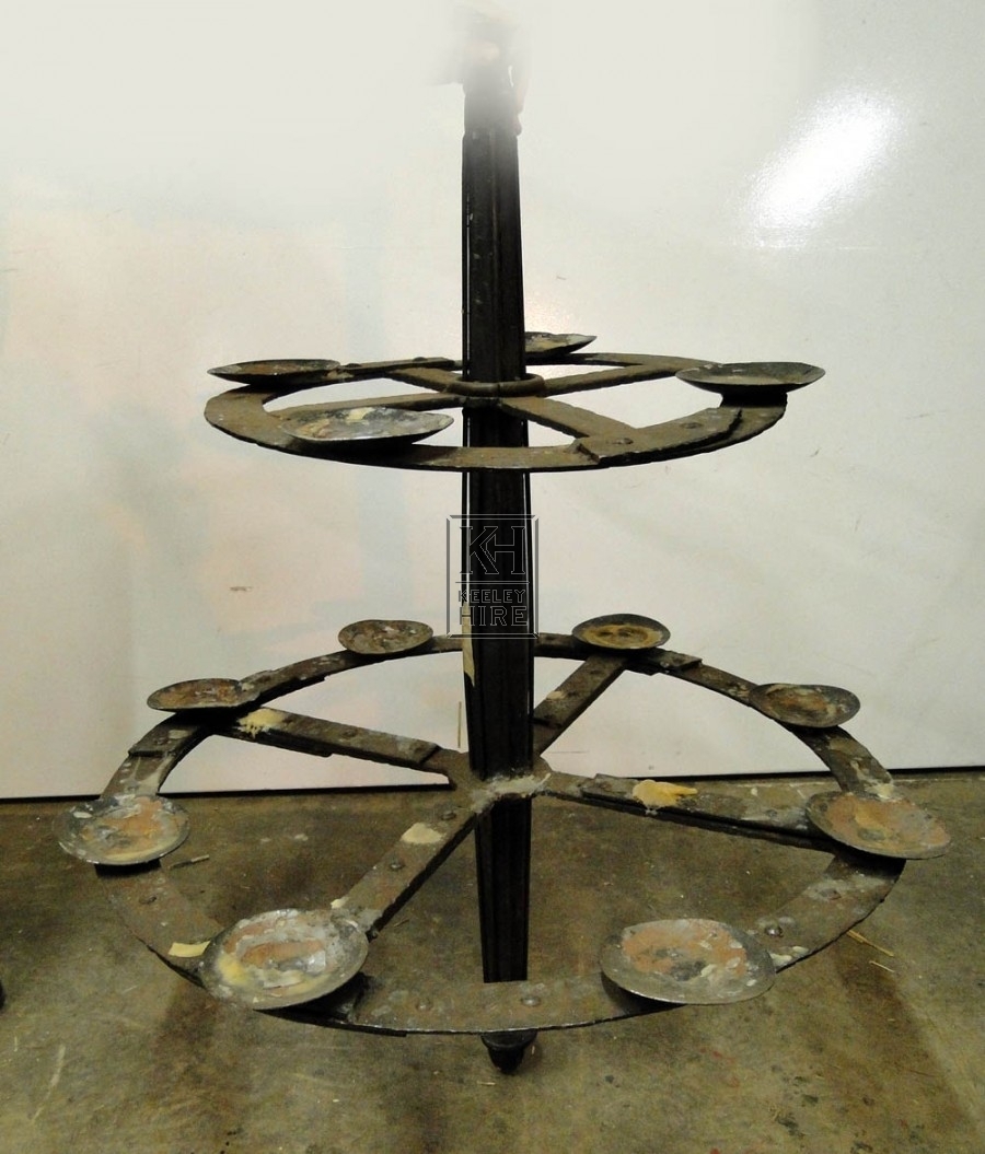 Large double iron chandelier