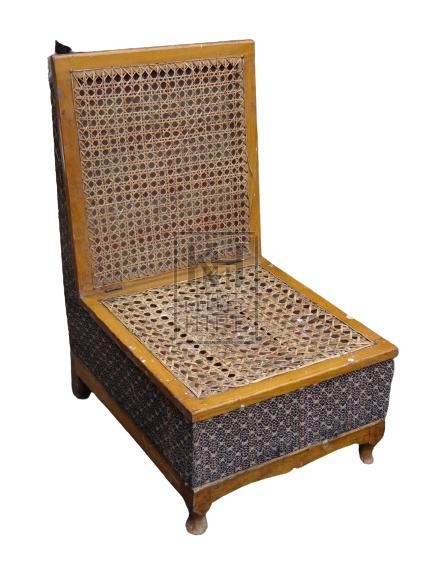 Oriental Wicker Box Seat Chair