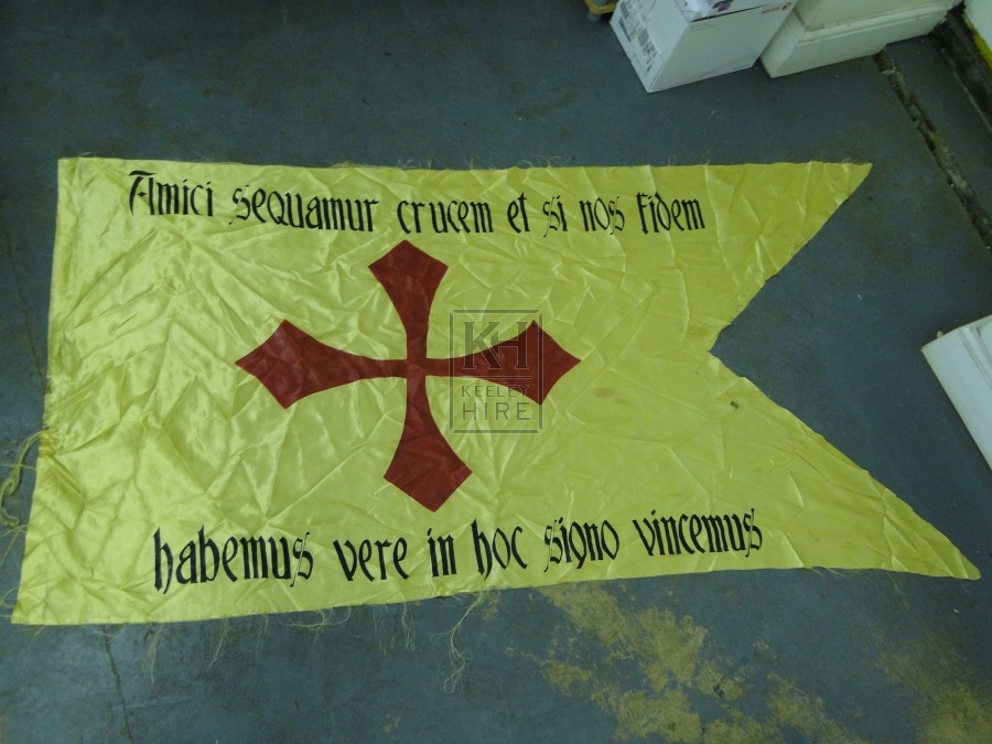 Yellow flag with Latin Text