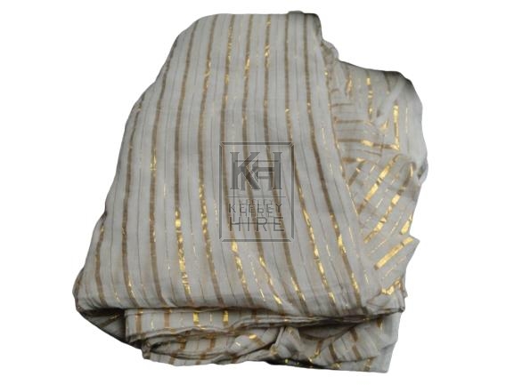 White Fabric with Gold Stripe