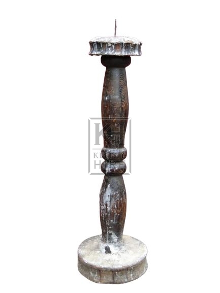Large Turned Wooden Candlestick