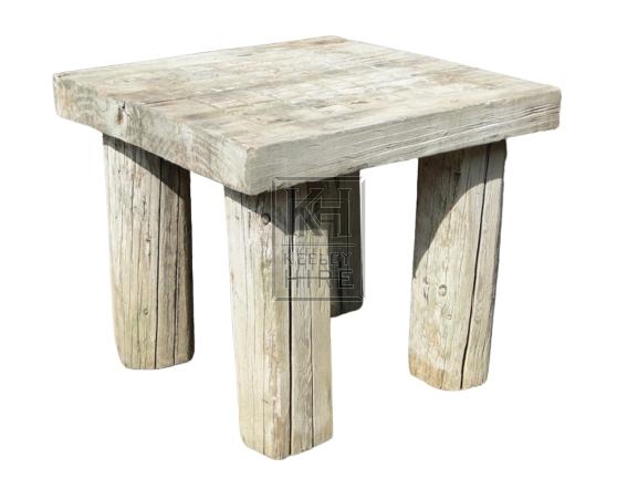 Rough Wooden Square Games Table
