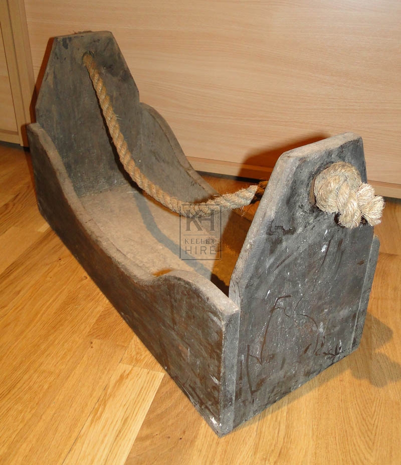 Large wood tool box with rope