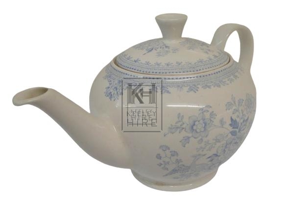 Large blue china teapot