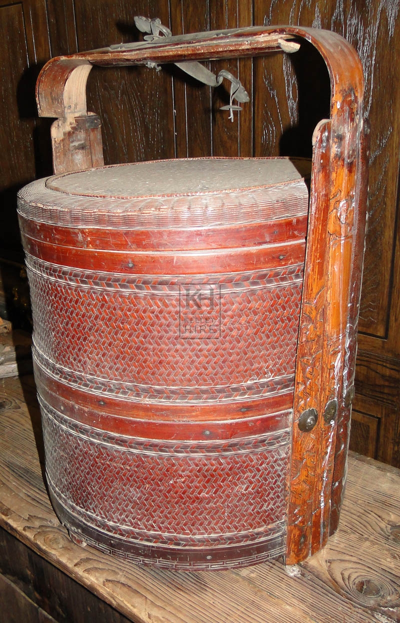 Woven tub with lid and handle