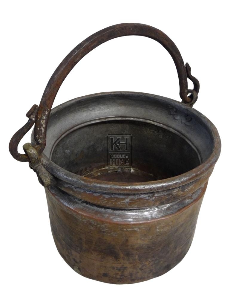 Copper cooking pot with handle