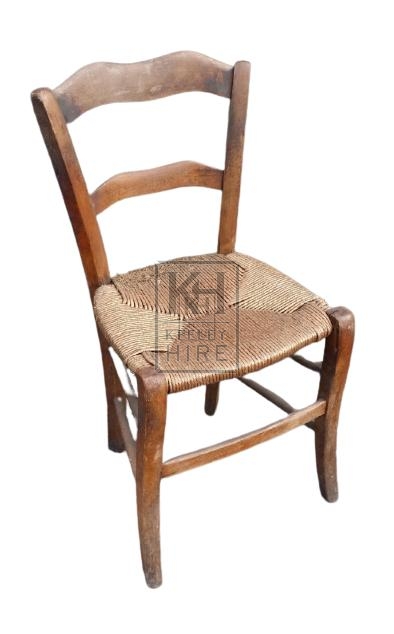 Straw seat wood chair