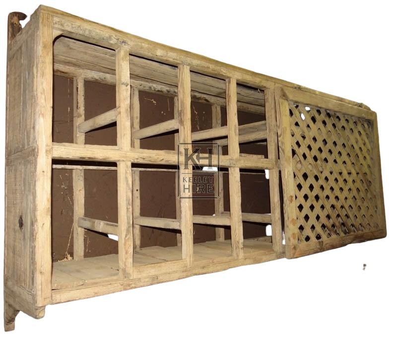 Wood lattice wall cupboard