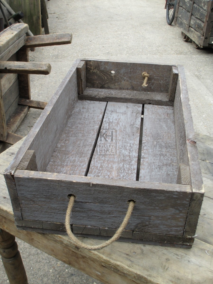 Wooden Crate with Rope Handle